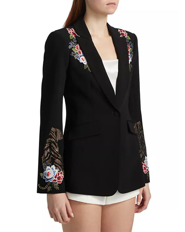 The View 2025 Joy Behar Floral Embellished Black Blazer