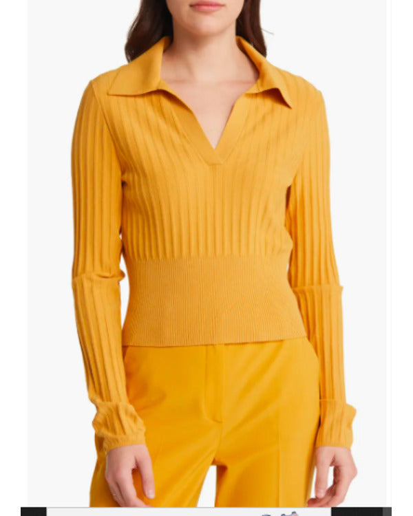The Life List 2025 Chelsea Frei Yellow Ribbed V-Neck Sweater