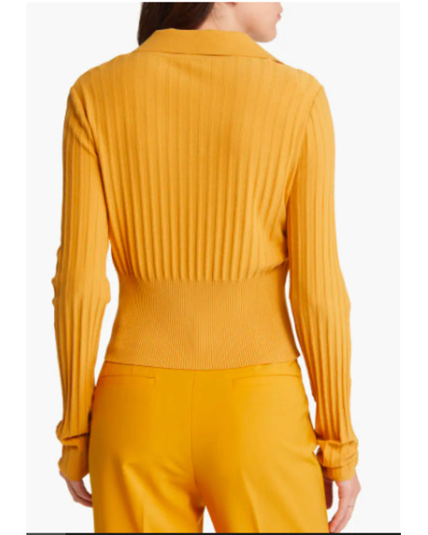 The Life List 2025 Chelsea Frei Yellow Ribbed V-Neck Sweater