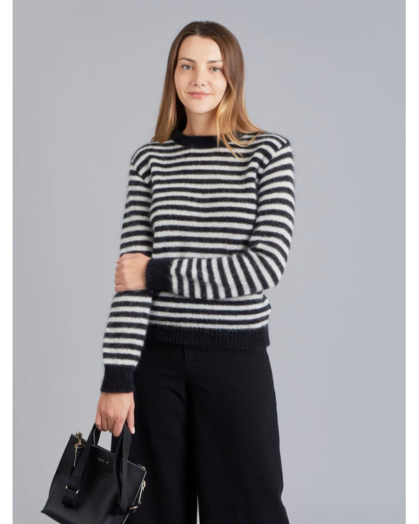 The Life List 2025 Sofia Carson Black & White Striped Sweater
