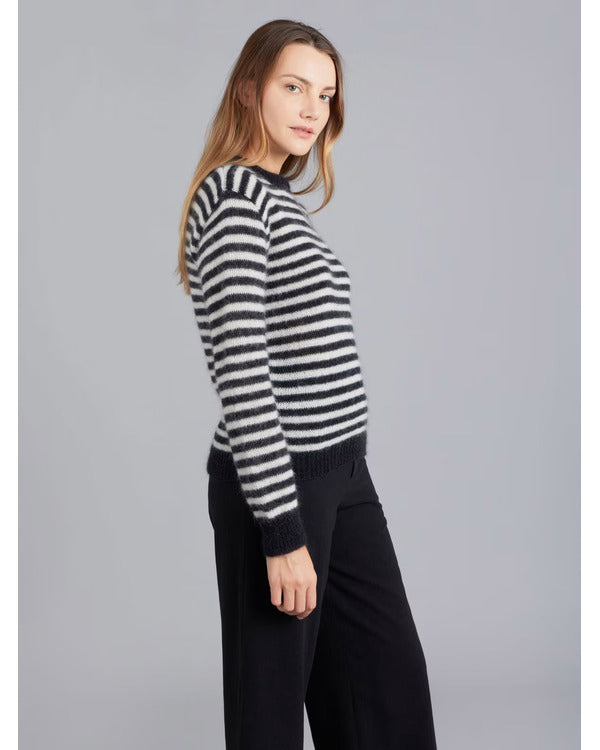 The Life List 2025 Sofia Carson Black & White Striped Sweater