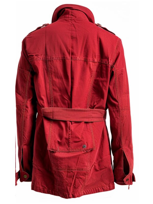 Men Red Ivy Cotton Coat