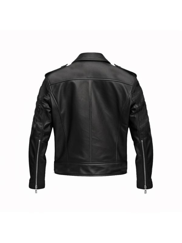 Men Vintage Black Leather Jacket - Black Leather Jacket For Men