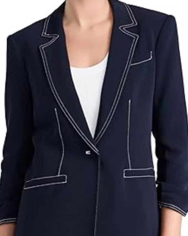 The Today Show 2025 Christine Romans Contrast Stitch Blazer