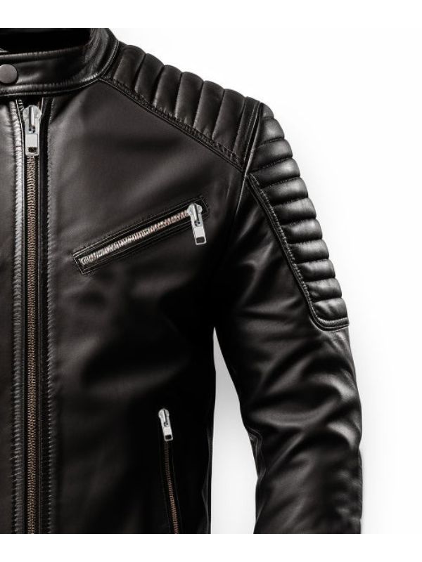 Men Harvey Black Moto Leather Jacket