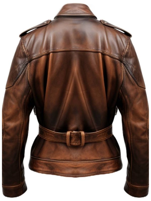 Men Military Style Vintage Leather Jacket