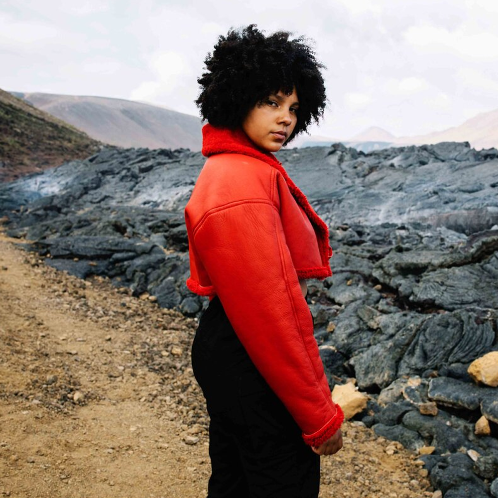 Women Red Pilot Aviator Flight B3 Bomber Faux Fur Shearling Real Sheepskin Leather Jacket