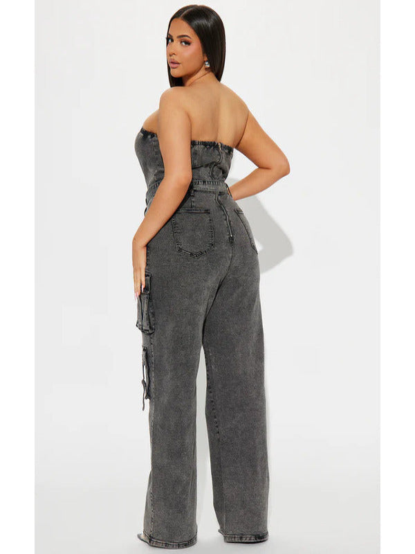WWE Raw 2025 Jackie Redmond Grey Denim Cargo