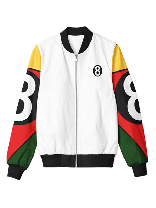 Vintage 8 Ball White Bomber Jacket