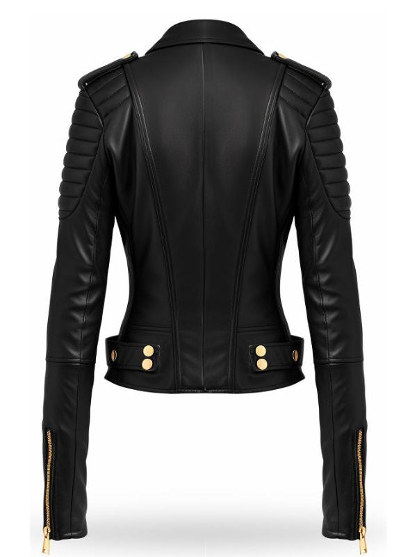 Black Leather Jacket for Women - Biker Leather Jacket