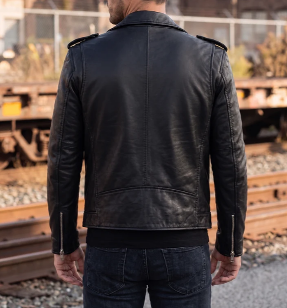 Black New Slimfit Biker Leather Jacket
