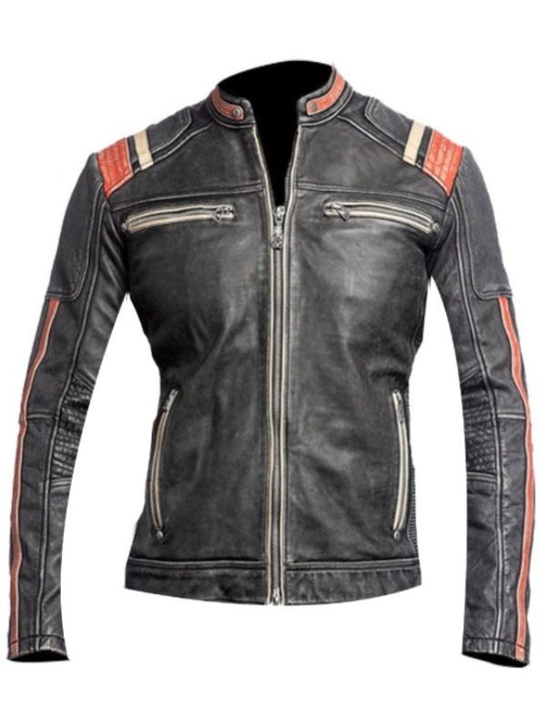 Cafe Racer Retro Women Leather Jacket