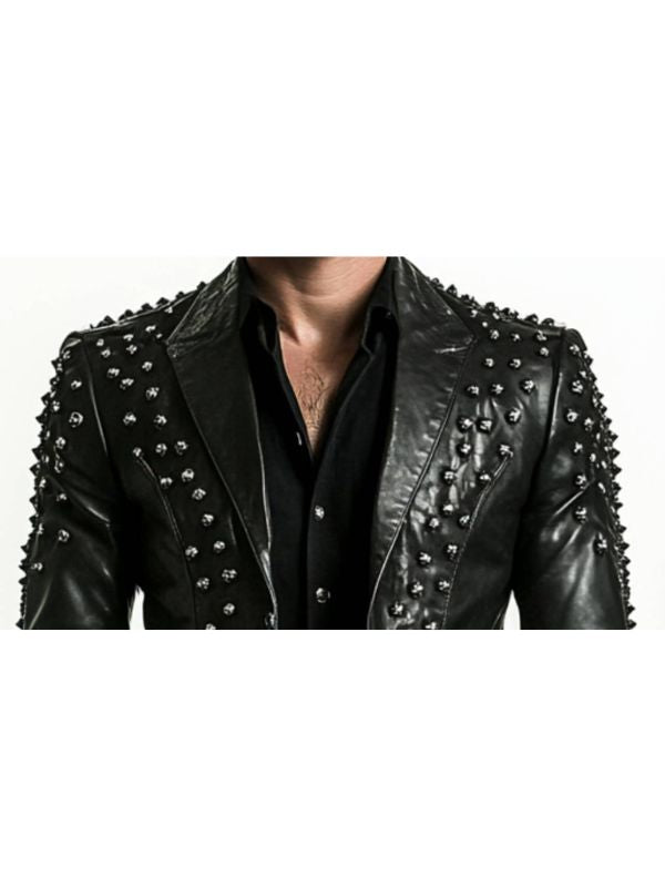 Carter Black Leather Blazer - Leather Blazer for Men Black