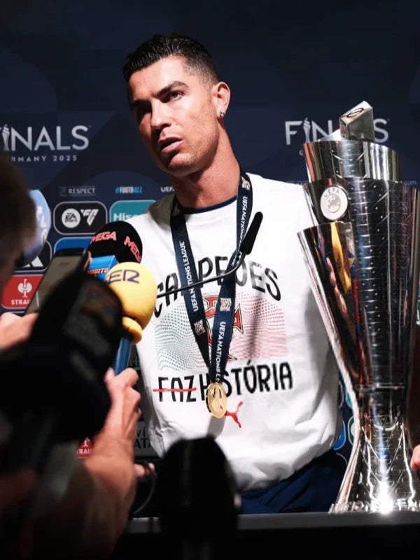 UEFA Nations League 2025 Cristiano Ronaldo White Shirt