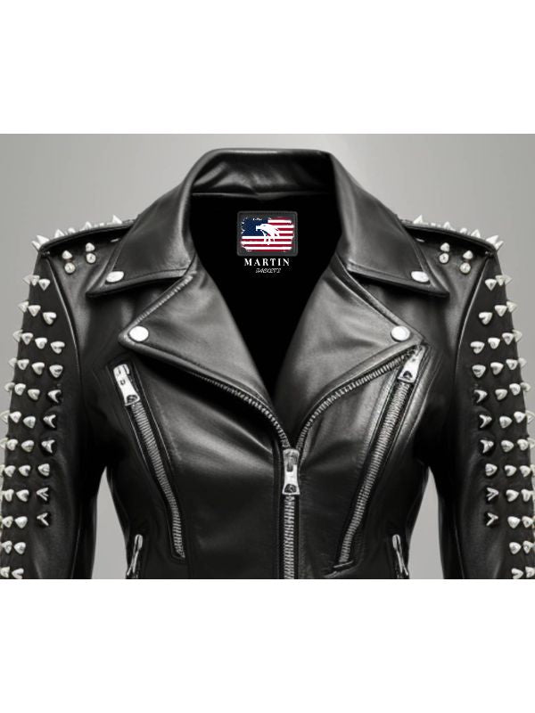 Daphne Black Women Biker Leather Jacket