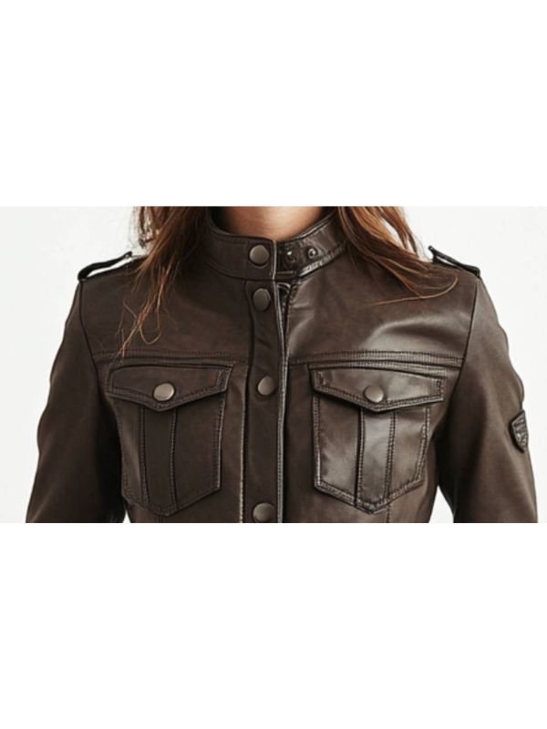 Elsie Leather Brown Jacket - Women Leather Jacket Brown