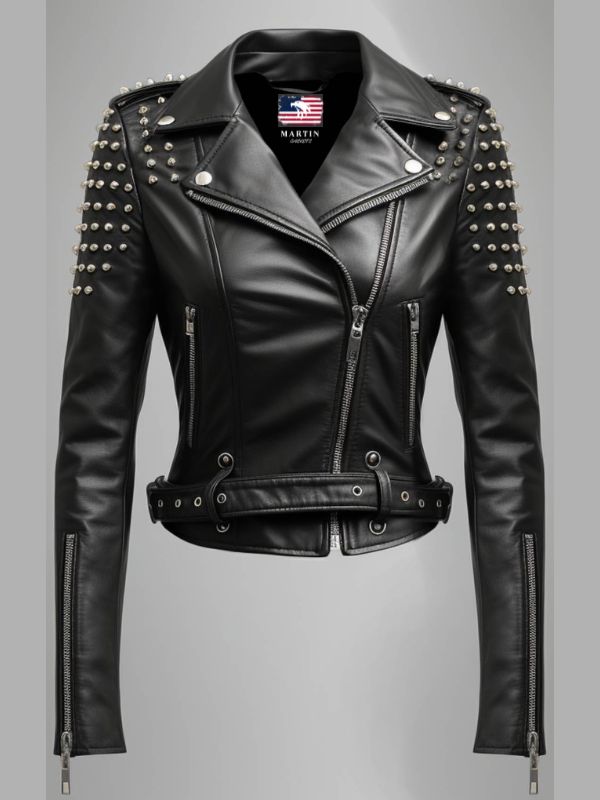 Gemma Black Biker Leather Jacket