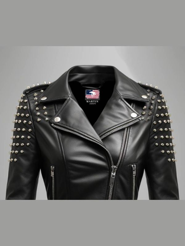 Gemma Black Biker Leather Jacket
