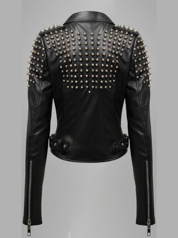 Gemma Black Biker Leather Jacket