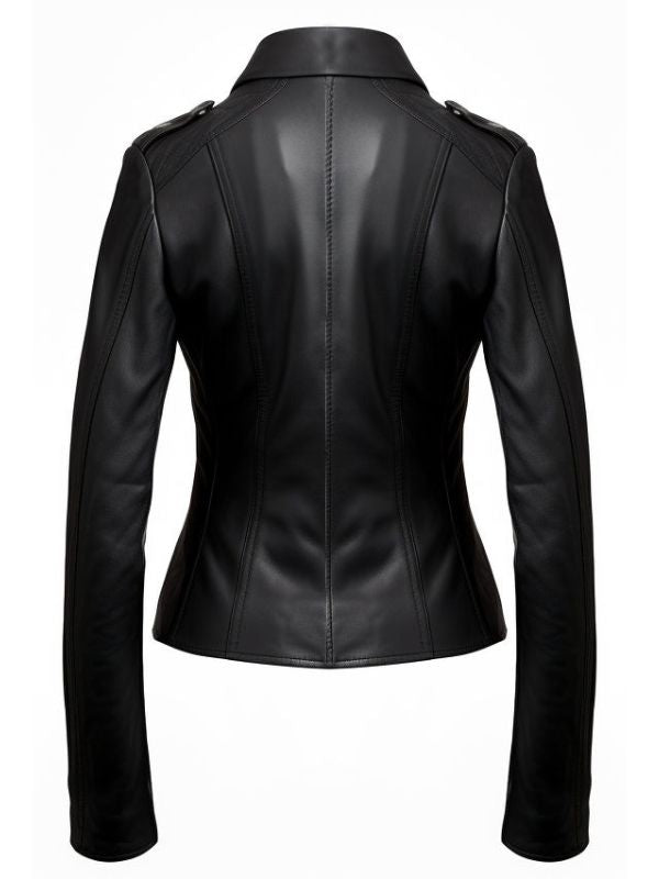 Isabella Black Biker Women Leather Jacket