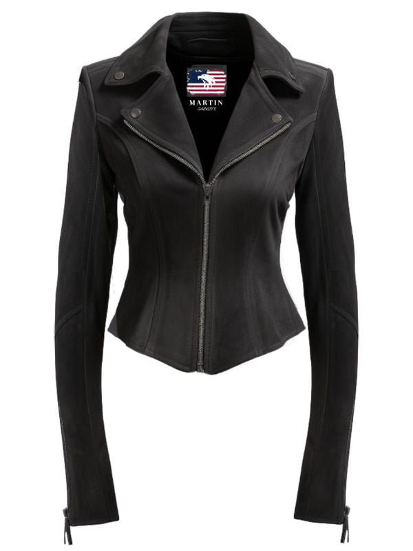 Ixchel Black Women Suede Leather Jacket