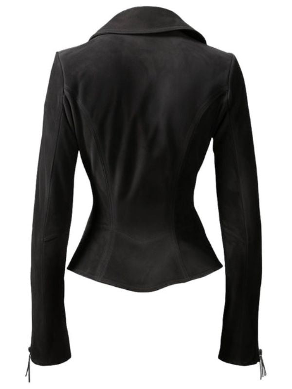 Ixchel Black Women Suede Leather Jacket