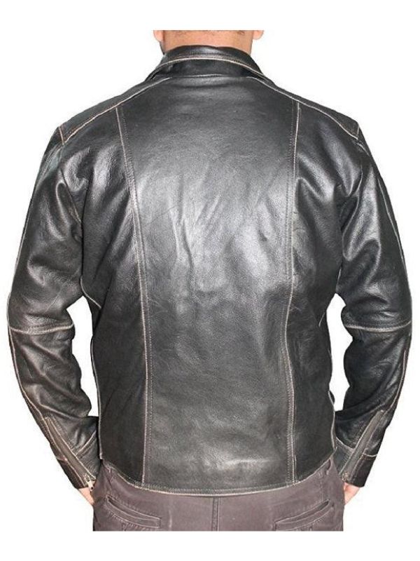 Macho black classic Leather Jacket