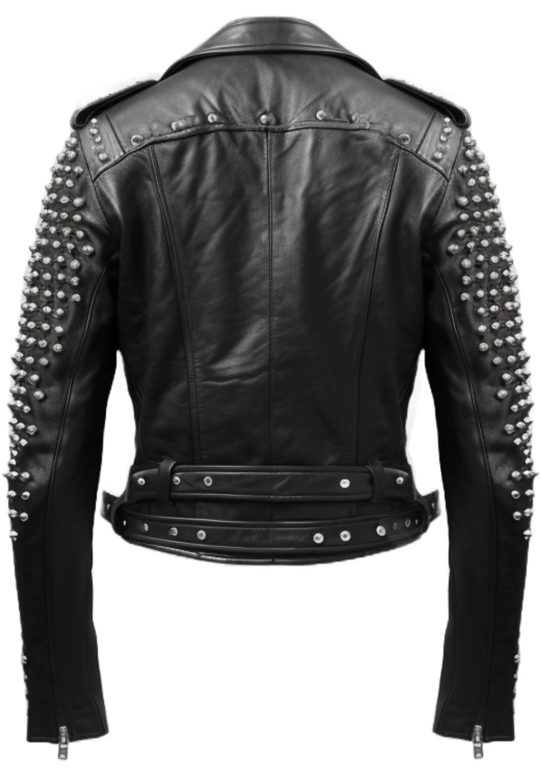 Men Black Biker Leather Jacket - Leather Biker Black Jacket