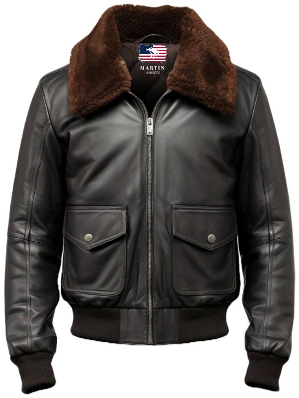 Men Black G1 Aviator Real Leather Jacket