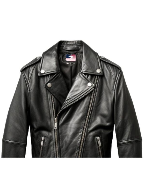 Men Black Leather Biker Jacket - Biker Leather Jacket