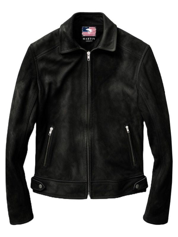 Men Black Suede Leather Jacket - Leather Jacket for Men