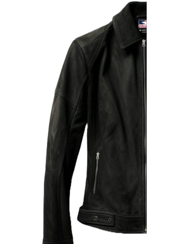 Men Black Suede Leather Jacket - Suede Black Jacket