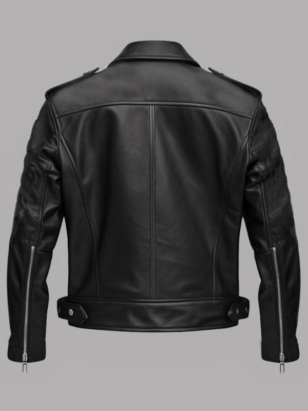 Men Boulevard Black Biker Leather Jacket