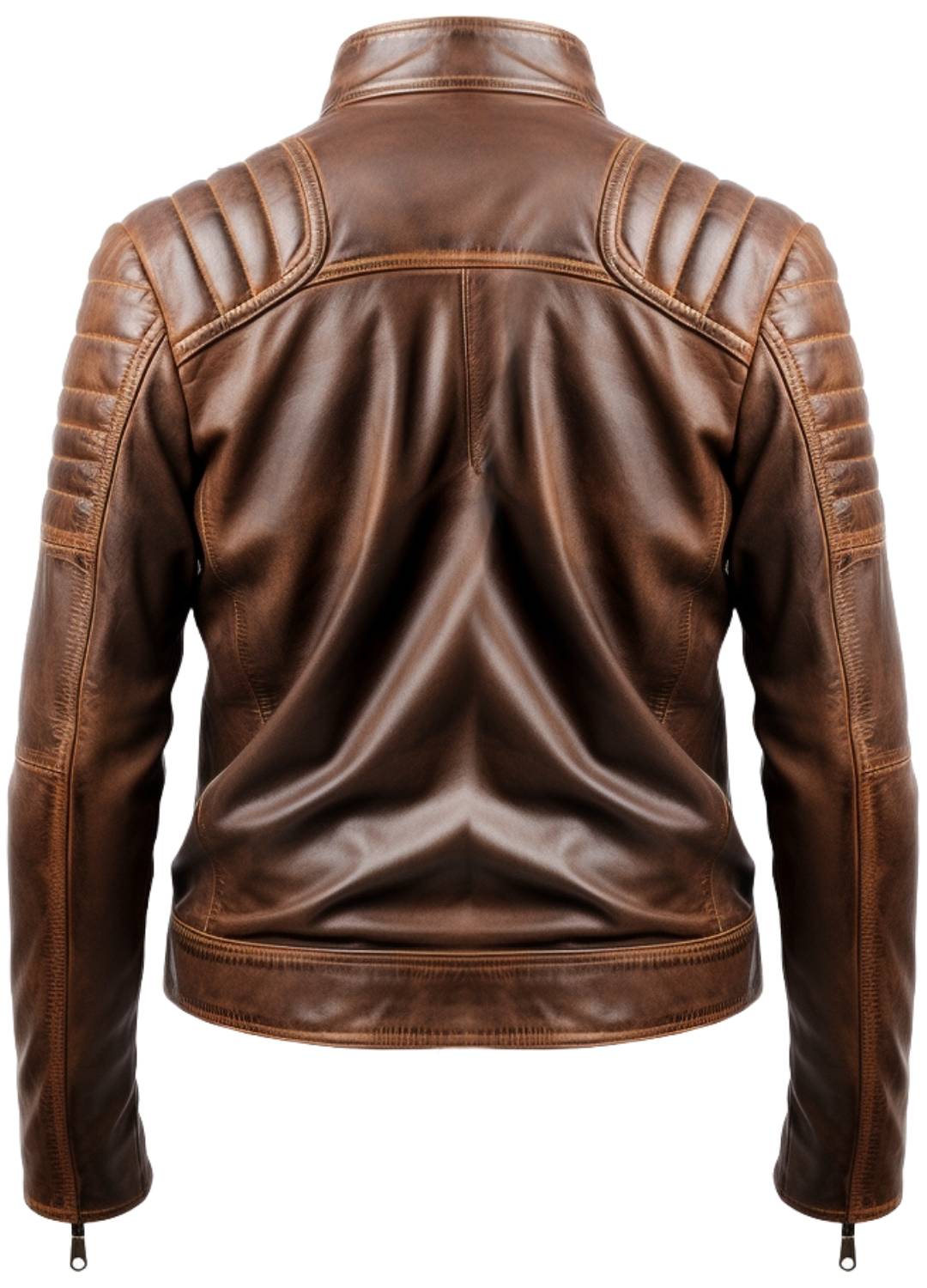 Men Brown Leather Jacket - Leo Distressed Brown Leather Jacket