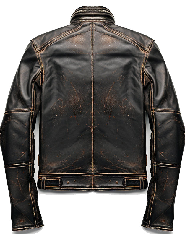 Men Brown Rub off Leather Jacket for Men