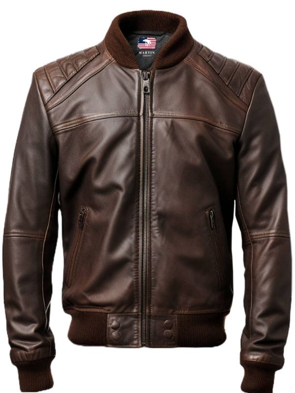 Men Dark Brown Leather Jacket - Dark Brown Jacket