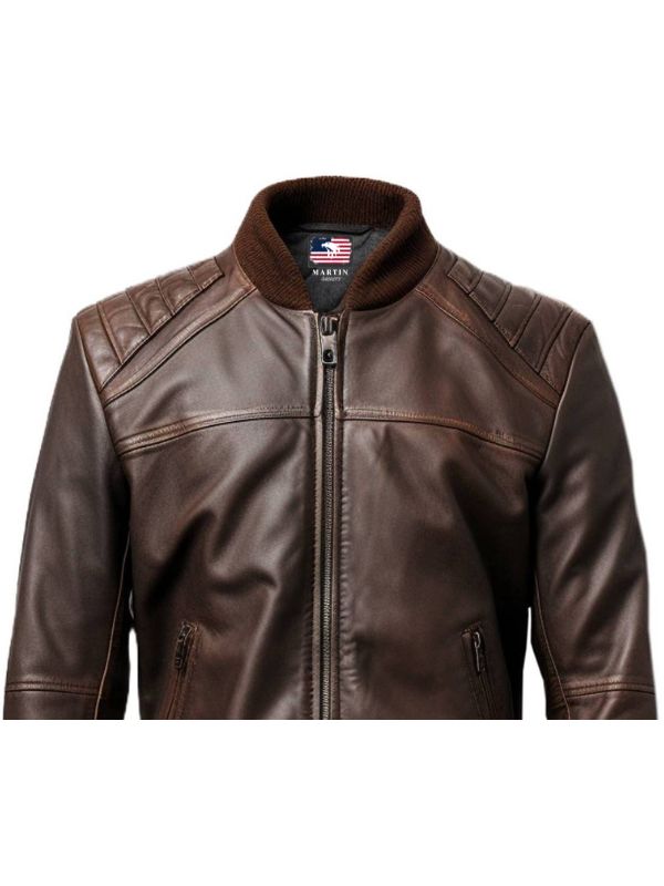 Men Dark Brown Leather Jacket - Dark Brown Jacket