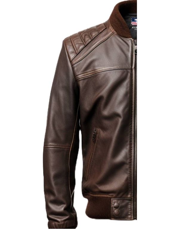 Men Dark Brown Leather Jacket - Dark Brown Jacket