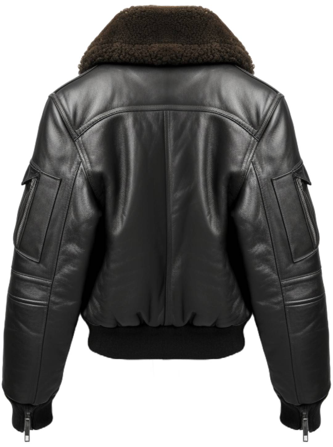 Men G1 Black Leather Flight Bomber Jacket