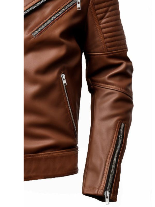 Men Jordan Brown Biker Leather Jacket