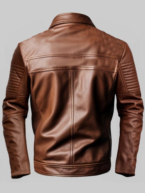 Men Jordan Brown Biker Leather Jacket
