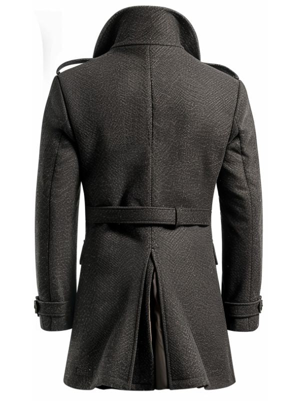 Men Stylish Blackish Grey Wool Coat