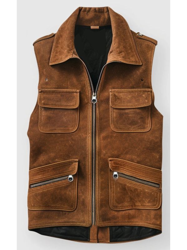 Men Suede Leather Vest