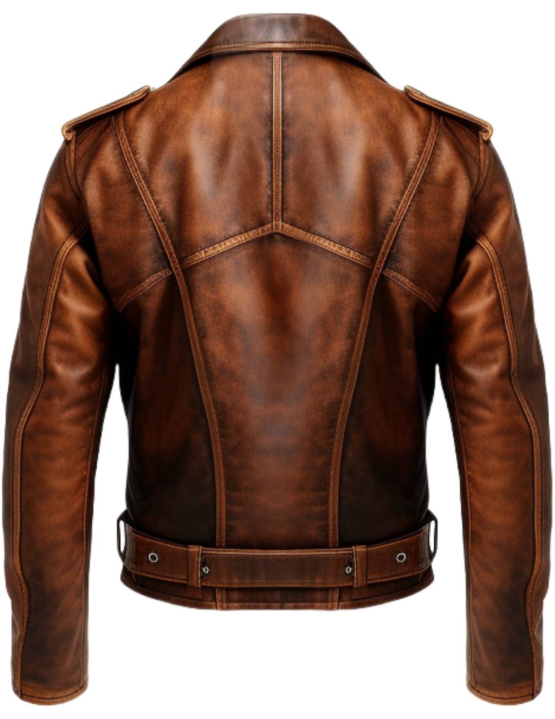 Men Vintage Biker Brown Leather Jacket - Vintage Brown Leather Jacket