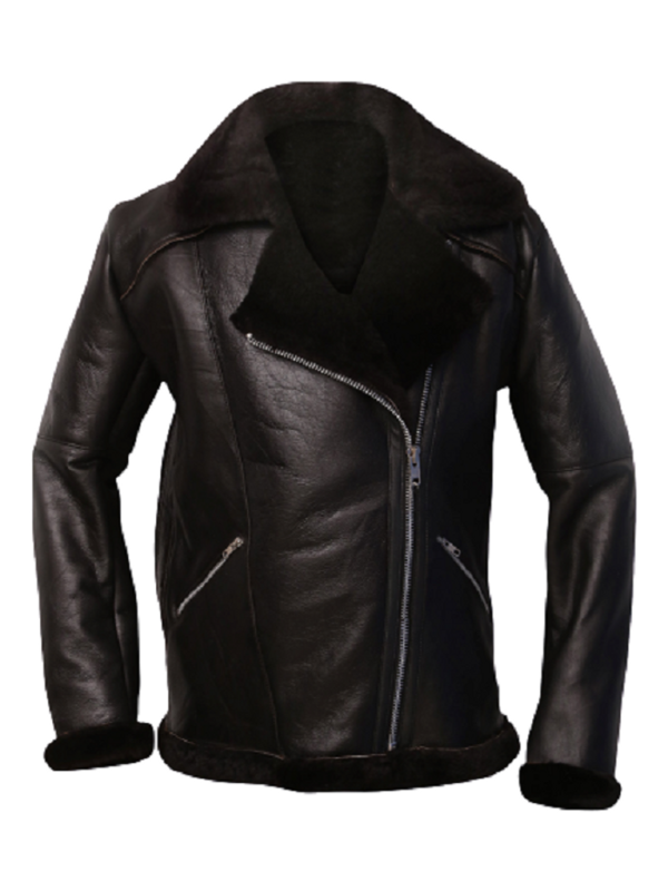 Men’s Dark Brown Shearling Aviator Jacket