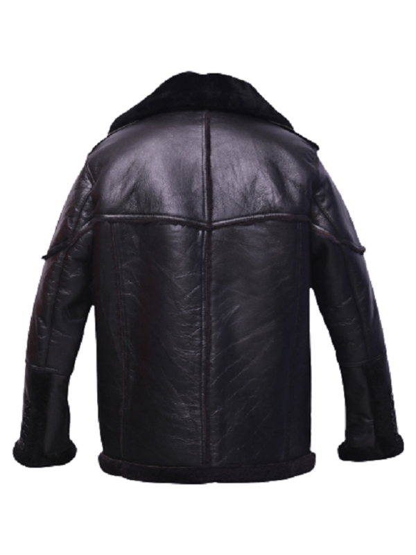 Men Pure Black Sheepskin Leather Jacket