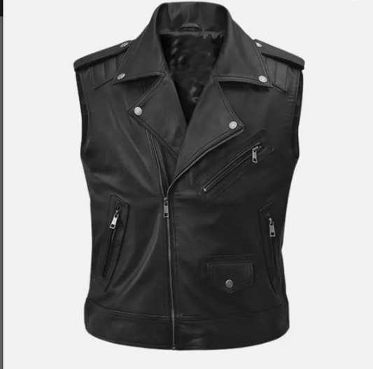 Men’s Road Sovereign Black Leather Vest