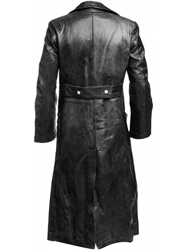Men leather coat trench