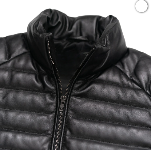 Mens Black Quilted Leather Vest