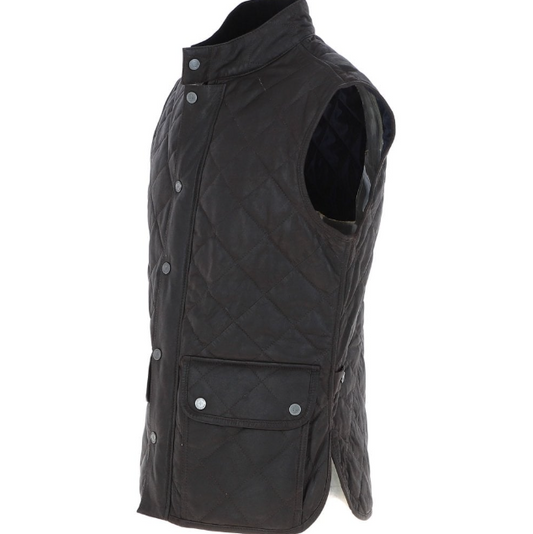Mens Diamond Quilted Black Leather Vest